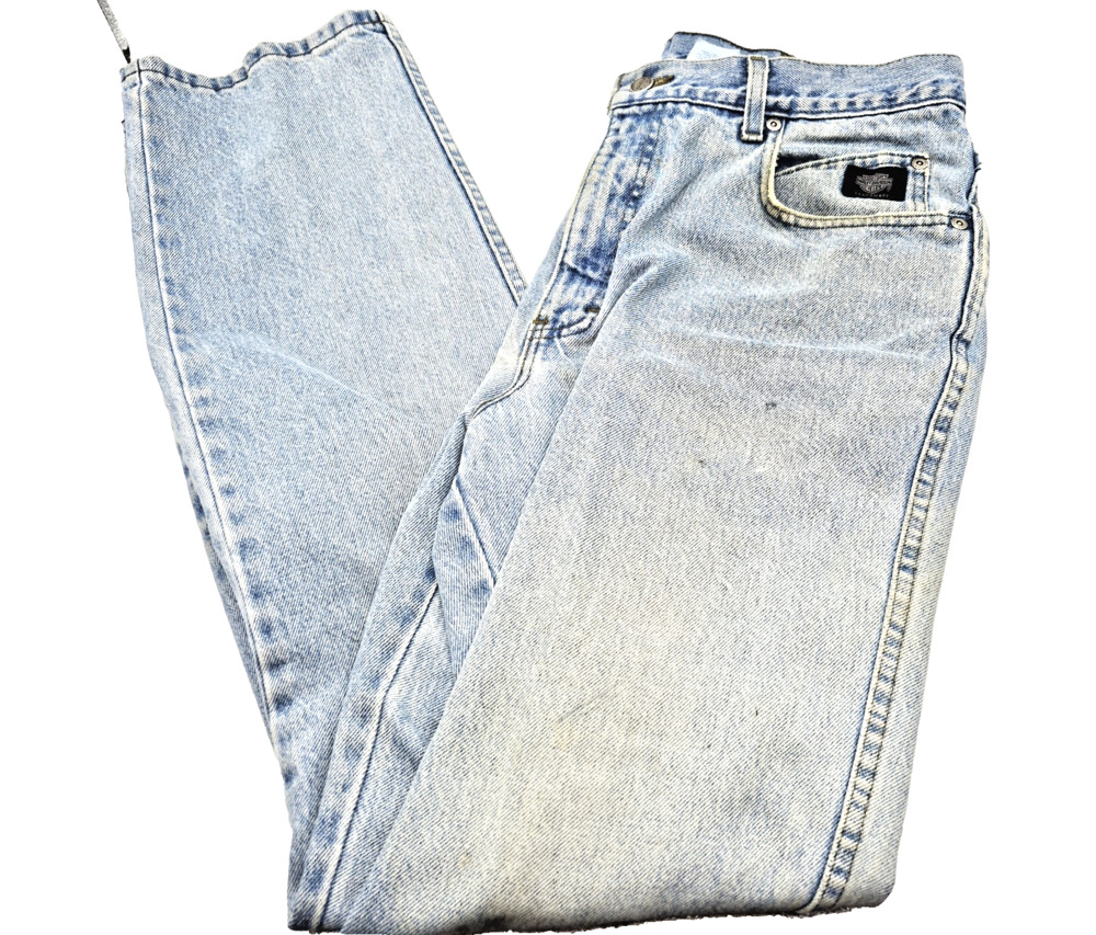 Vintage 1998 Harley Davidson Jeans Mens 36x34 USA Made Traditional Light Wash